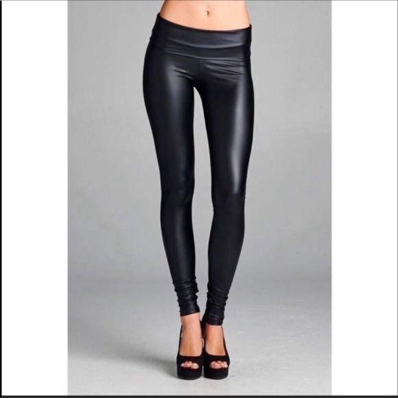 S-XL Avail! High Waisted Vegan Leather Leggings - Picture 5 of 7